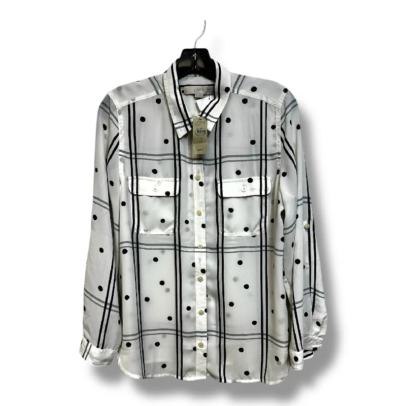 Unbeatable Prices Blouse Long Sleeve By Loft O In Polkadot, Size: L