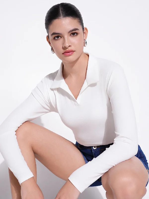 Weekend Offers That Excite Women White Solid Top