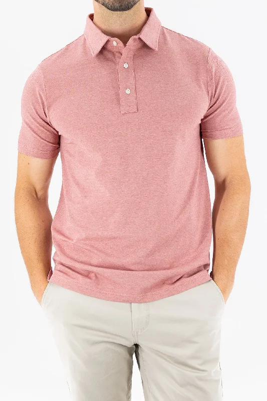 Feeder Stripe Polo - Melange Withered Rose