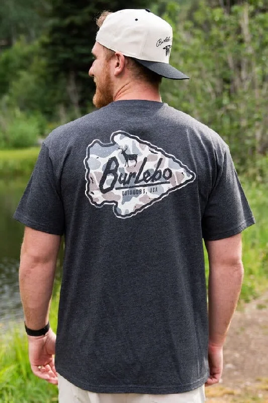 Classic Deer Camo Arrowhead - SS - Heather Black