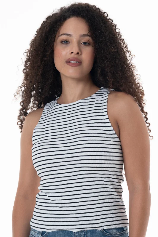 The Best Deal Hi Neck Ribbed Tank _ 146989 _ Optic White