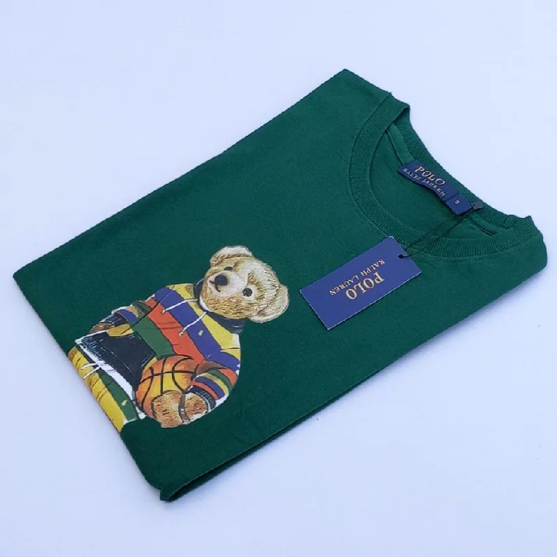 PL - Men 'Green' Polo Bear Printed T-Shirt PL697