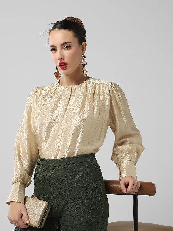 Early Access Women Beige Solid Top