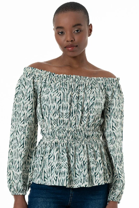 Weekend Offers That Excite Off-The-Shoulder Blouse _ 152214 _ Multi