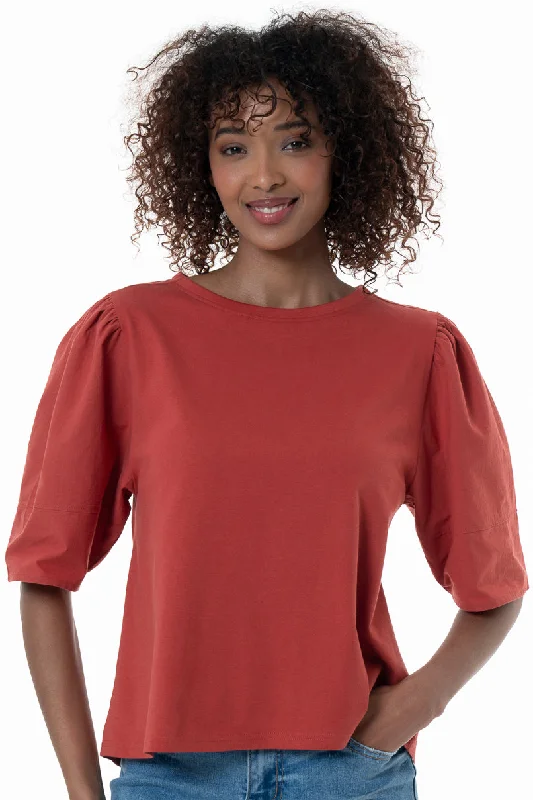 Lowest Price T-Shirt With Boxy Sleeves _ 154368 _ Red