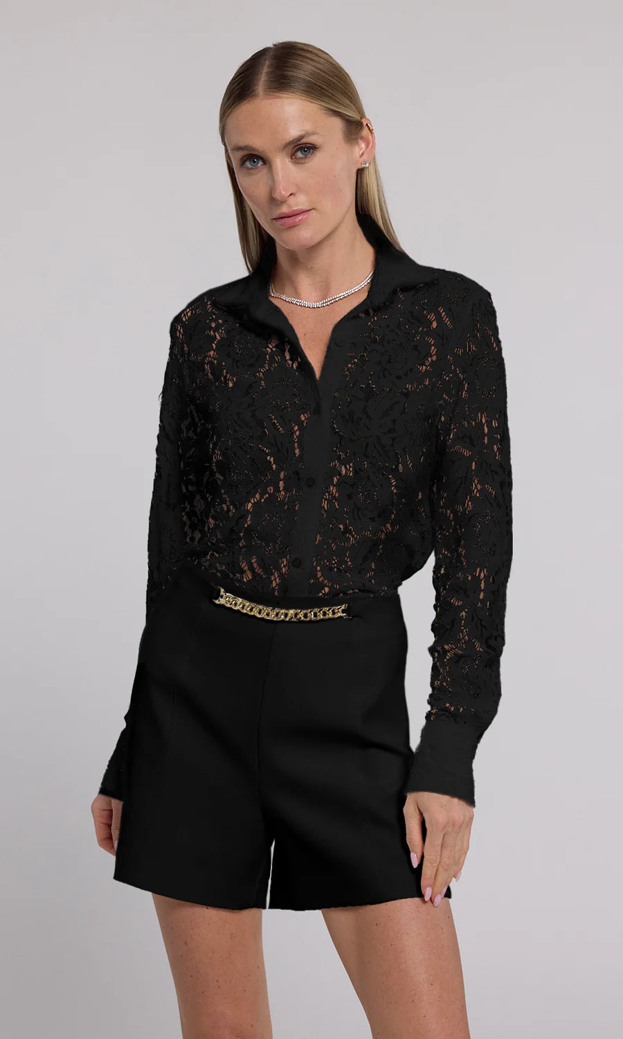 Weekend Deals That Sparkle Marcello Lace Shirt - Black