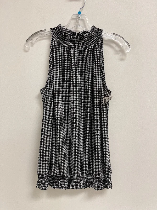 Weekend Savings Sensation Top Sleeveless By Adrianna Papell In Black & White, Size: L