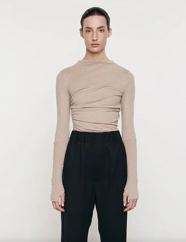 Flash Deal Cashmere Twist Top - Khaki