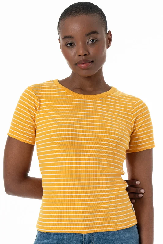 Weekend Discounts to Indulge In Crew Neck T-Shirt _ 152253 _ Ochre