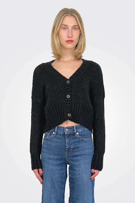 Weekend Savings Galore Jac Cropped Knit Cardigan - Black