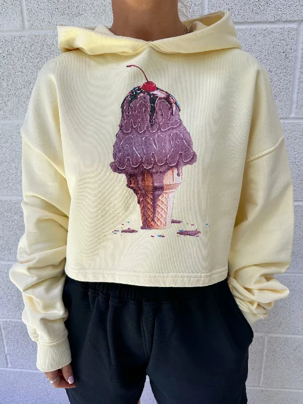 Lemon Ice Cream Cropped Hoodie.