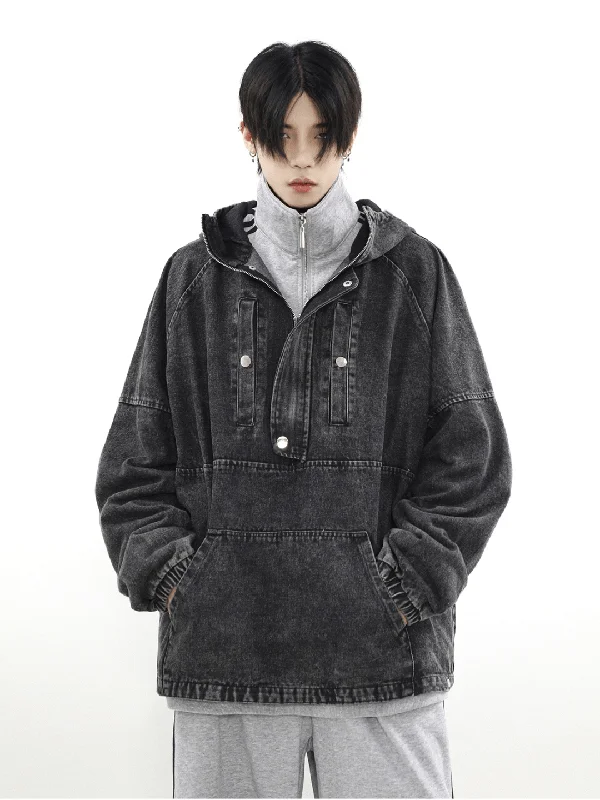 [MRNEARLY] vintage washed denim hooded na859