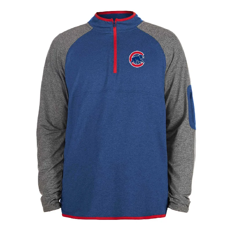 Chicago Cubs Two Tone Walking Bear Quarter Zip Sweatshirt