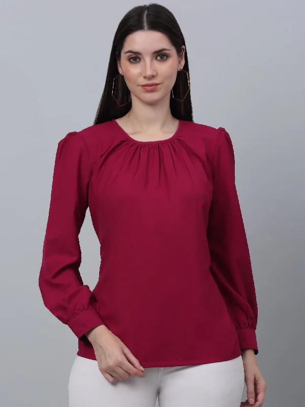 Weekend Offers You Can't Ignore Women's Casual  Pink Solid Round neck Tunic