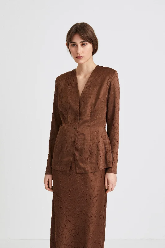 Weekend Shopping Made Better MONOPOLI TOP - BROWN