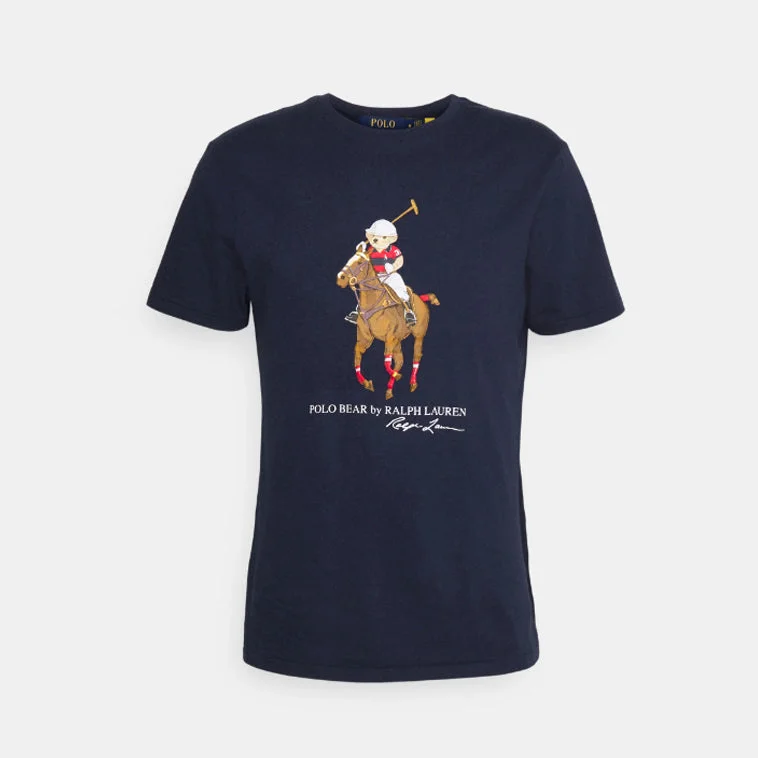 PL - Men 'Dark Navy' Equestrian Bear Printed T-Shirt PL702