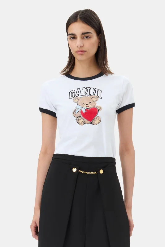 Big Deal Basic Jersey Bear T-Shirt - Bright White