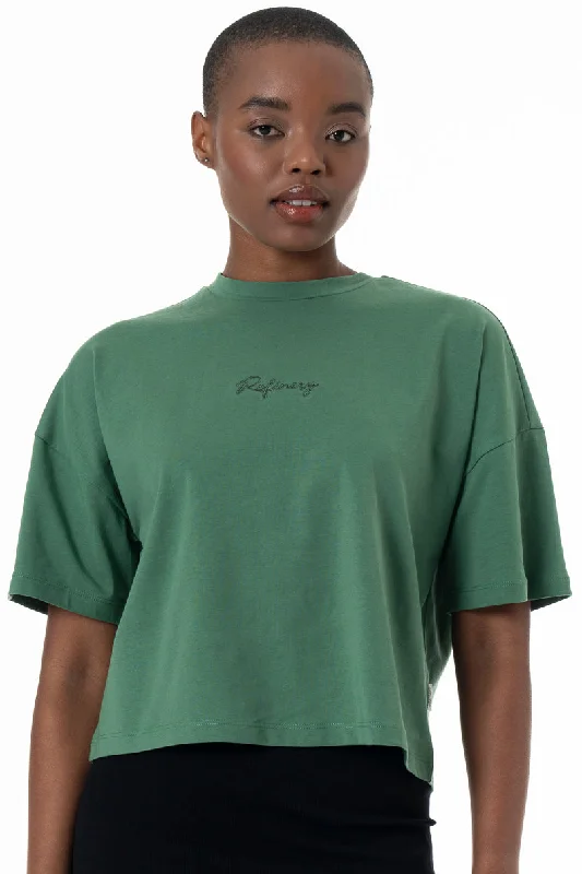 Unmissable Sale Boxy Branded T-Shirt _ 152269 _ Green