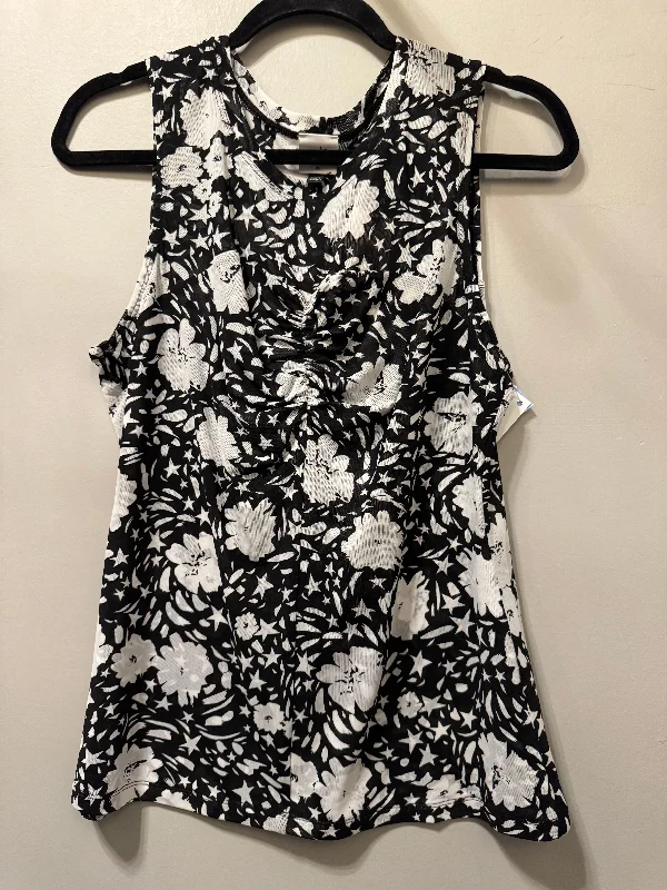 Don't Delay Top Sleeveless By Cabi In Black & White, Size: M