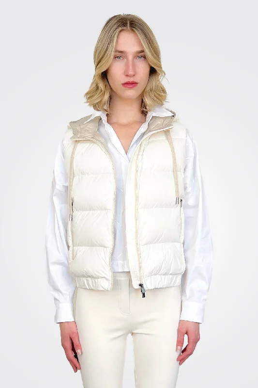 Weekend Specials to Relish Short Hooded Goose Down Vest - Warm White