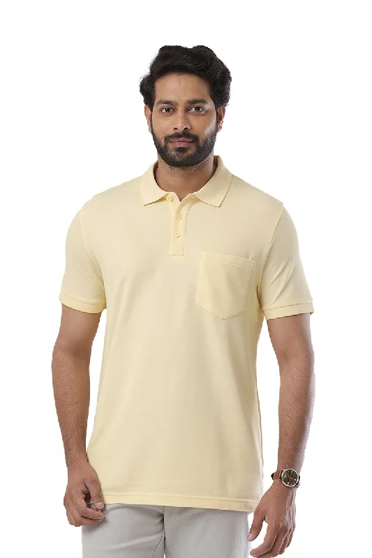 Golf Polo - Pastel Yellow T-Shirts For Men | Ariser