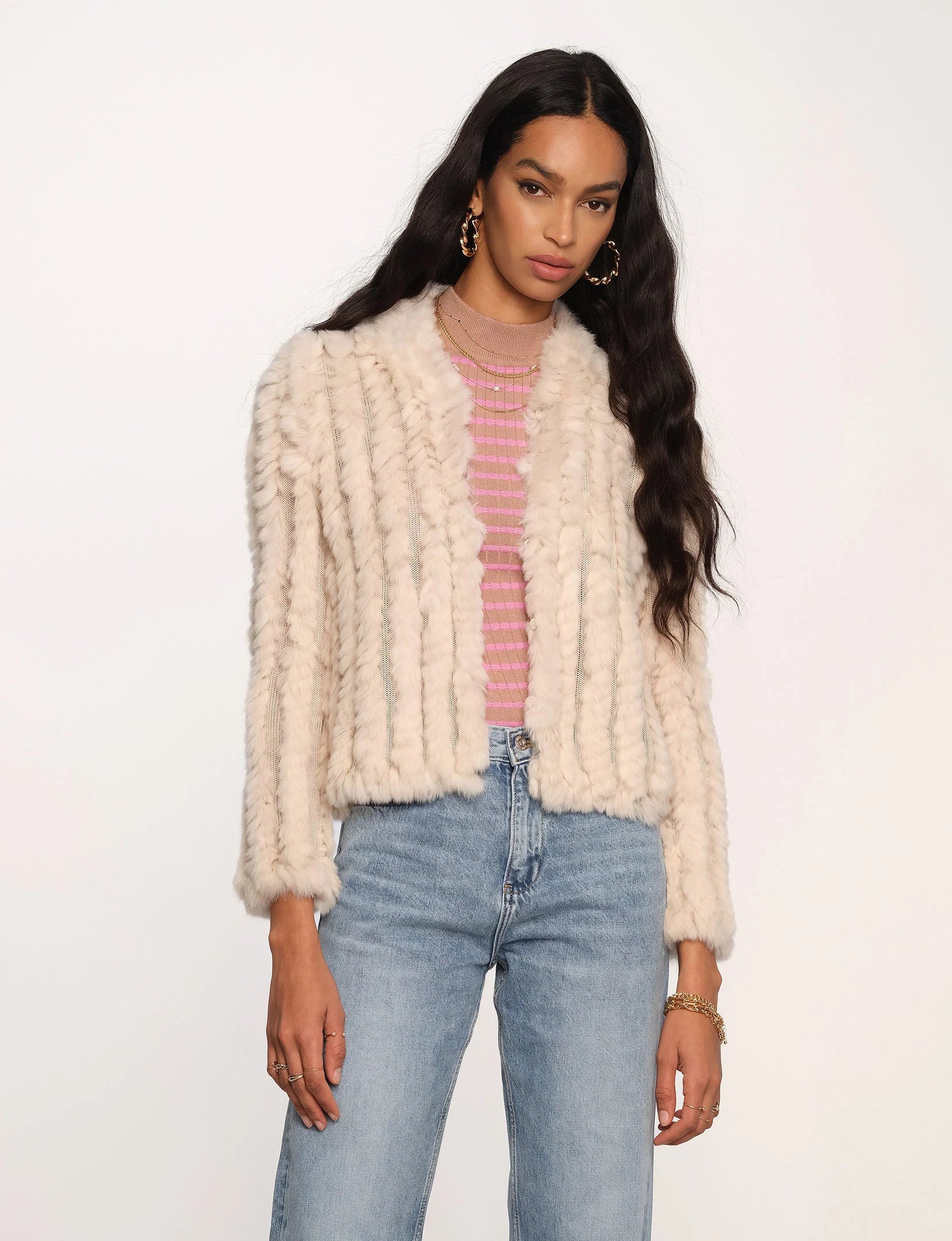 Weekend Special Rosa Fur Jacket - Putty