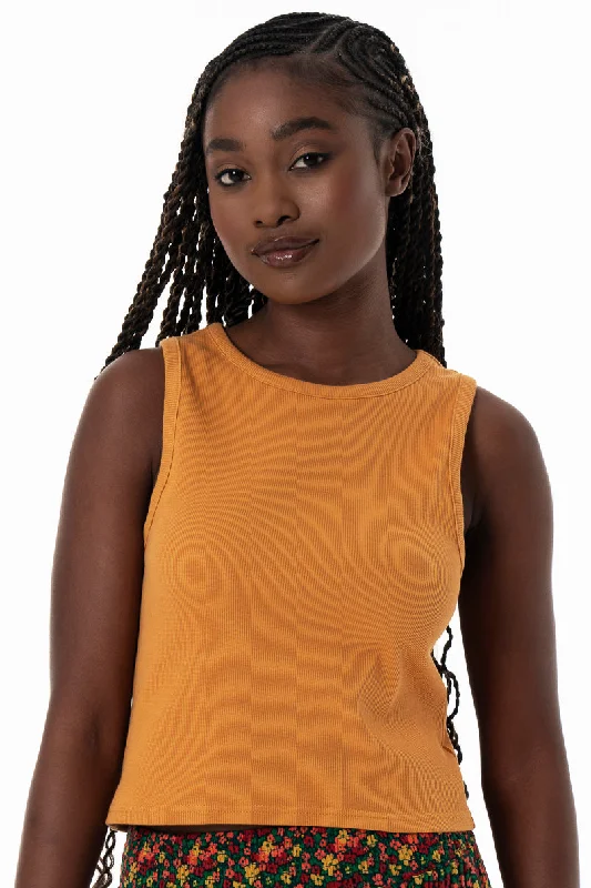 Weekend Specials to Cherish Ribbed Tank Top _ 153835 _ Ochre