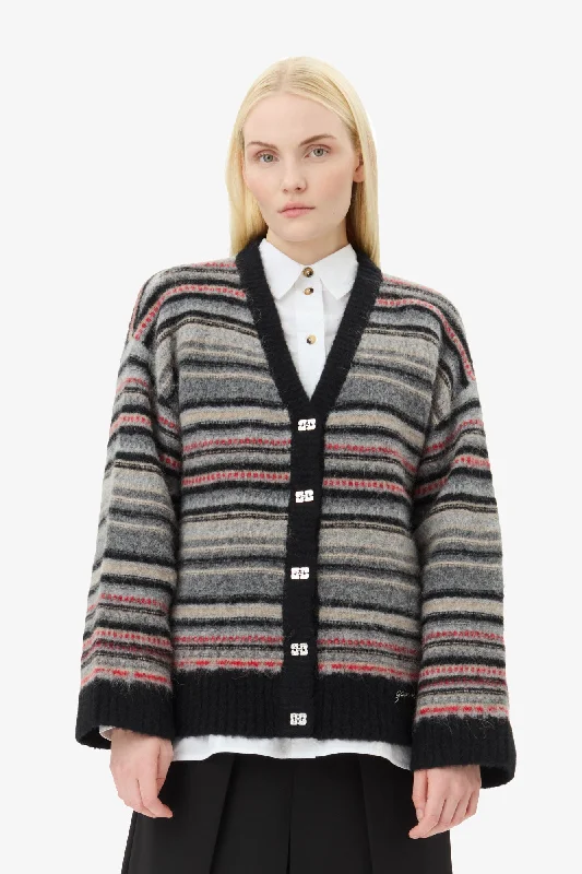 Hot Buy Stripe Boxy Cardigan - Phantom