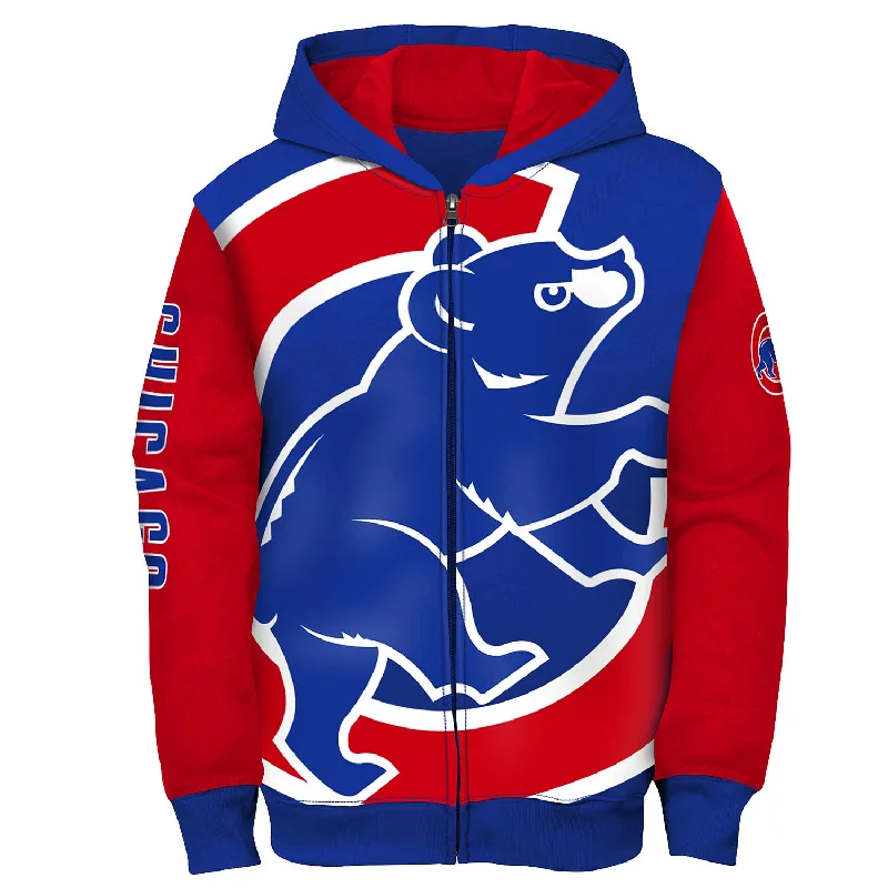 Chicago Cubs Youth Poster Board Full-Zip Hooded Sweatshirt