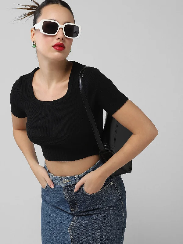 Weekend Deals That Dazzle Women Black Solid Top