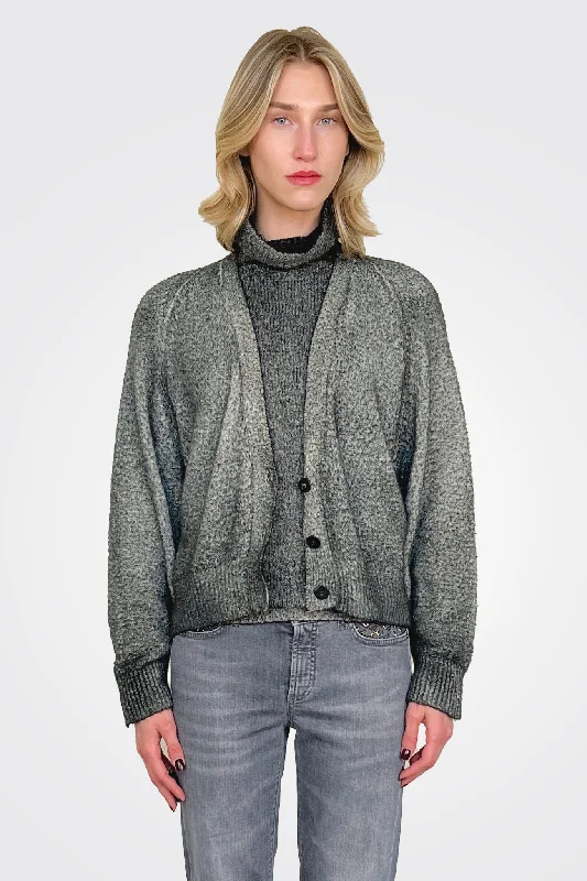 Weekend Specials to Indulge In Reversible Knit Cardigan - Black Grey