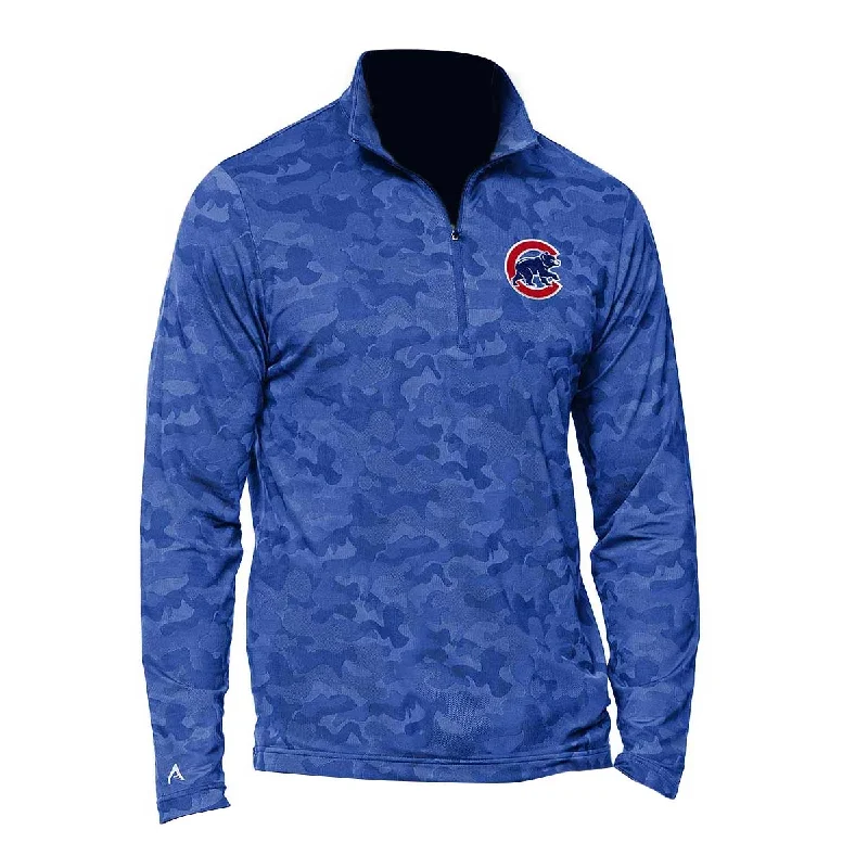 Chicago Cubs Brigade Camo 1/4-Zip Pullover Sweatshirt