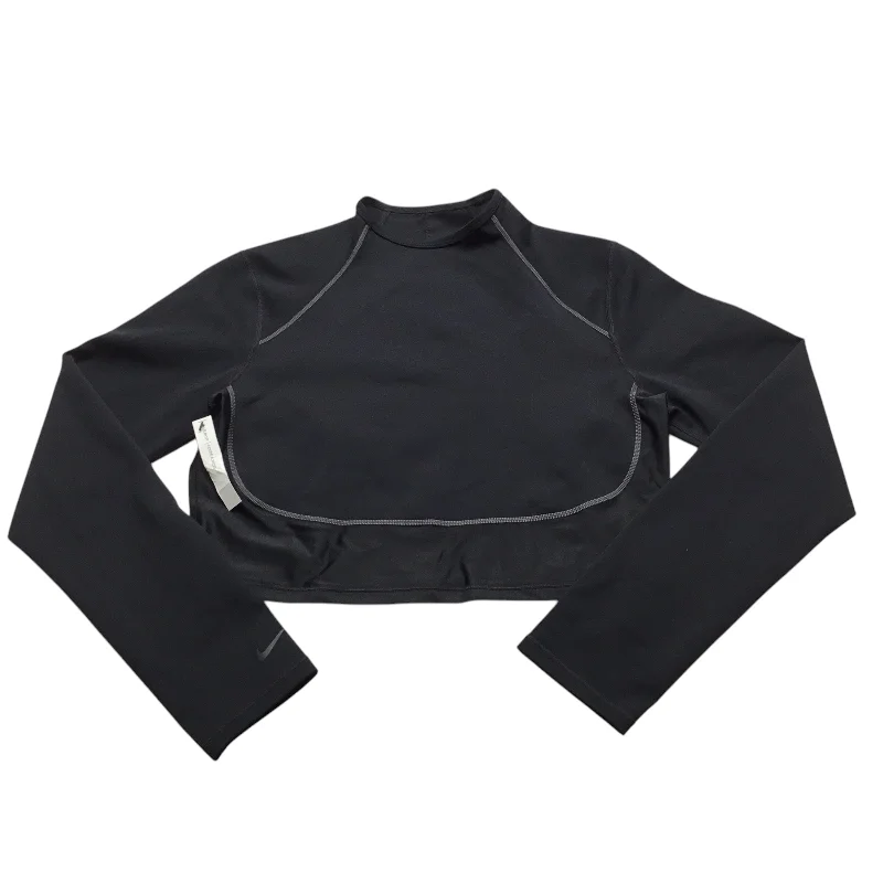 Shop and Save Athletic Top Long Sleeve Crewneck By Nike Apparel In Black, Size: L