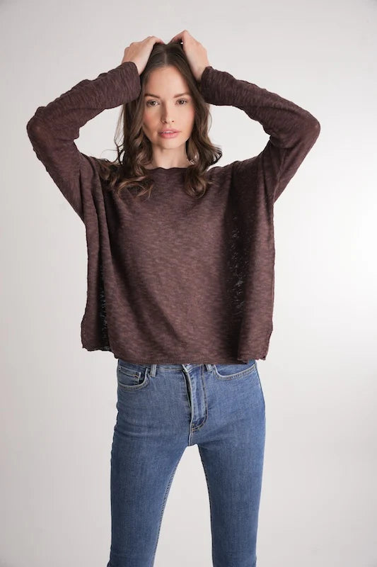 Year-End Sale Sandcastle Crewneck Longsleeve - Chocolate