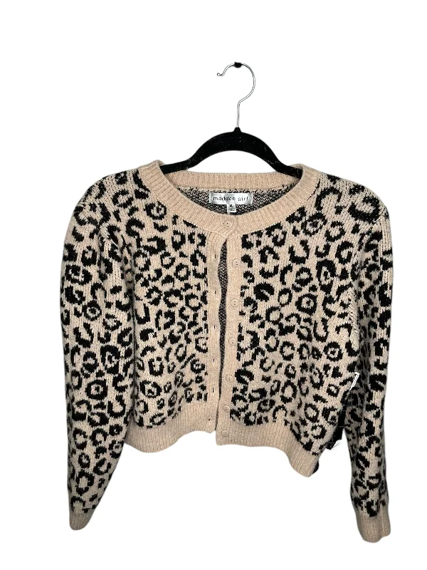 Weekend Savings Sensation Cardigan By Madden Girl In Animal Print, Size: Xl