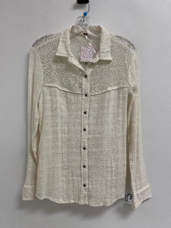Weekend Offers That Impress Blouse Long Sleeve By Free People In Cream, Size: S