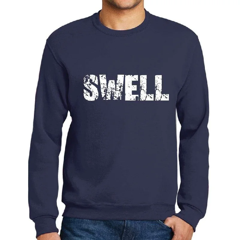 Men's Printed Graphic Sweatshirt Popular Words SWELL French Navy