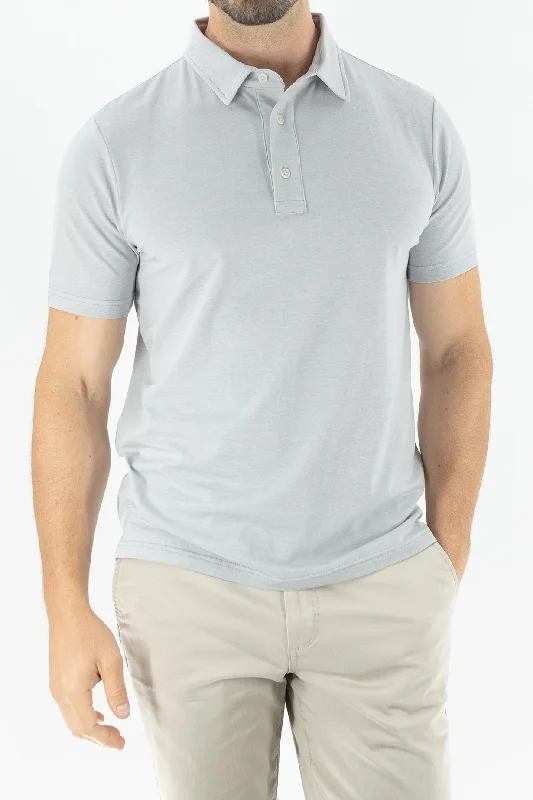 Feeder Stripe Polo - Melange Quiet Gray