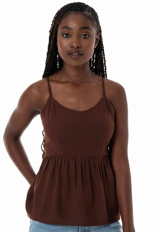 Flash Deal Peplum Top _ 153825 _ Chocolate