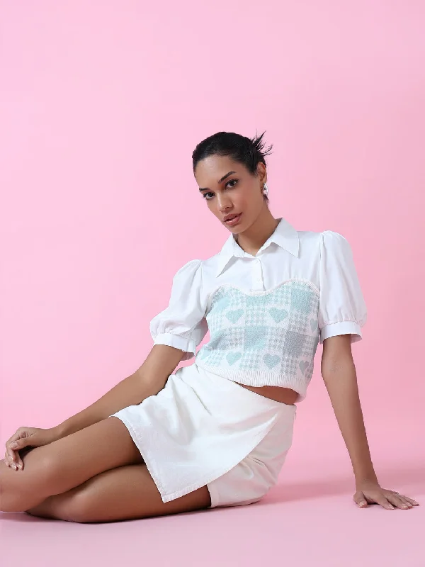 Weekend Deals to Make You Happy Women Sea Green Solid Shirt Style Top