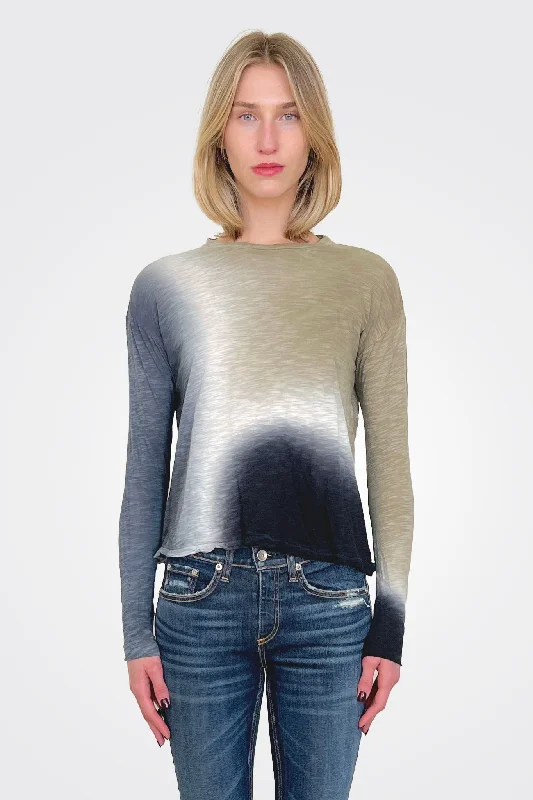 Weekend Deals That Wow Crew Neck Long Sleeve Top - Nebula Taupe