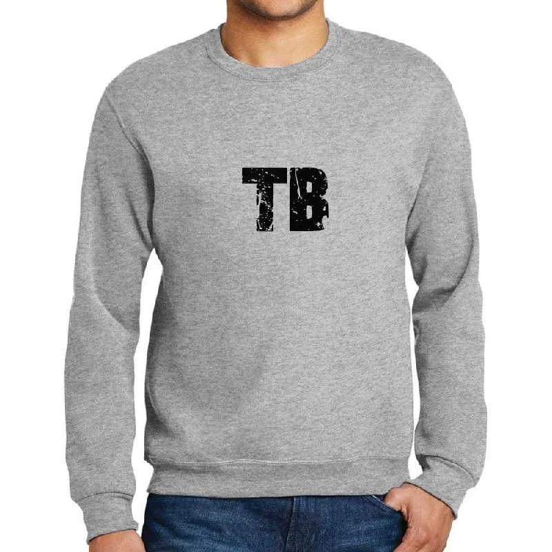 Men's Printed Graphic Sweatshirt Popular Words TB Grey Marl