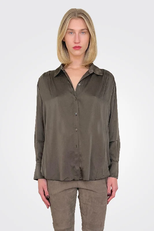 Make Your Weekend Count with Savings Silk Blouse - Brown