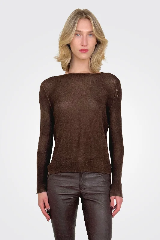 Weekend Offers That Thrill Reversible Cashmere Light Pullover - Brown Black