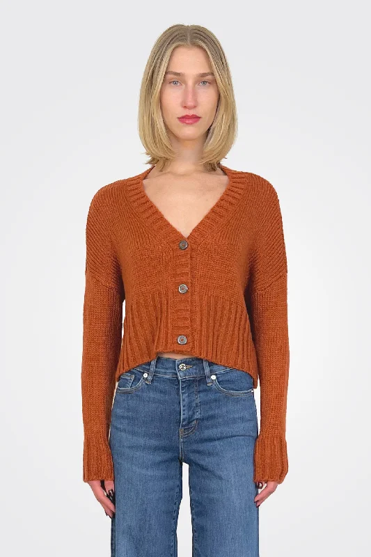 Weekend Specials to Indulge In Jac Cropped Knit Cardigan - Hickory