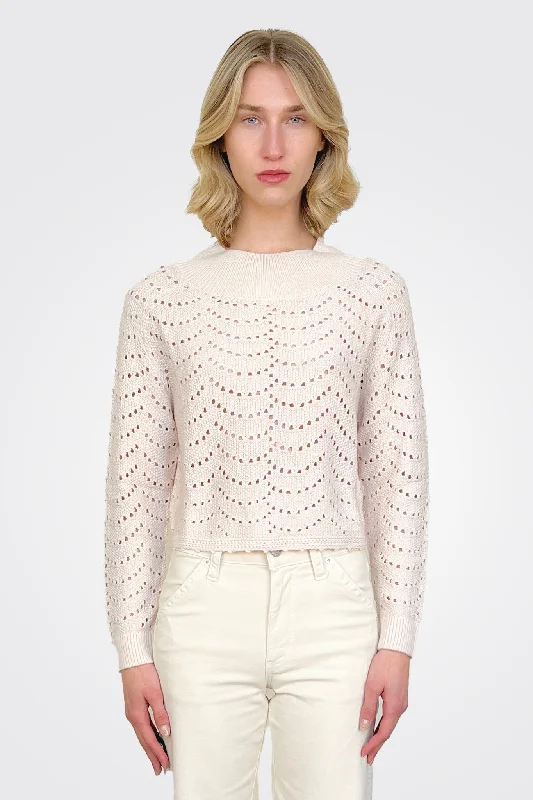 Super Savings Eyelet Sweater - Petal