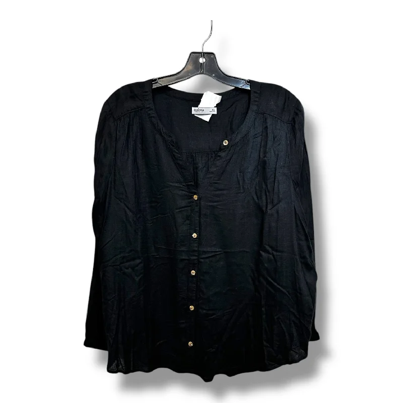 Weekend Specials to Enjoy Top Long Sleeve By Sonoma In Black, Size: Xlp