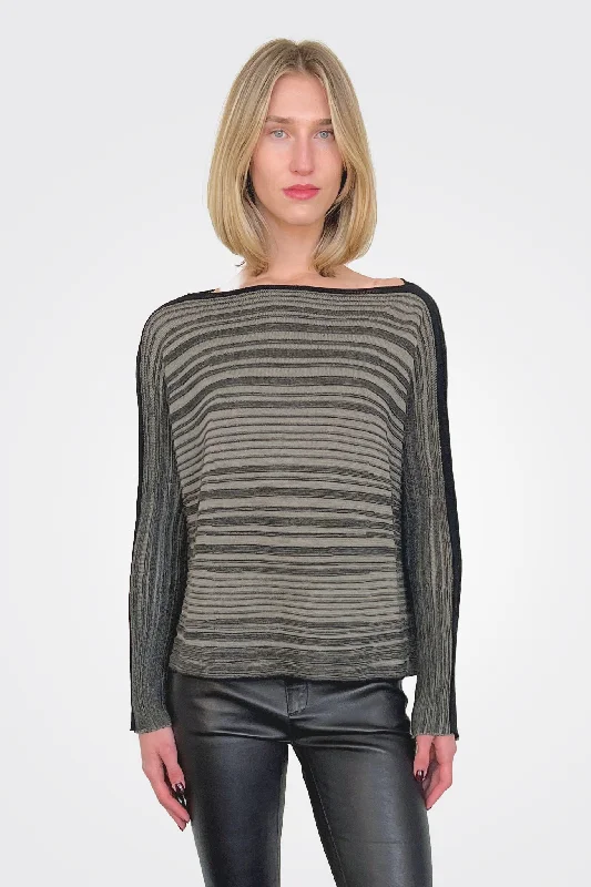 Weekend Specials to Cherish Striped Sweater - Black Storm