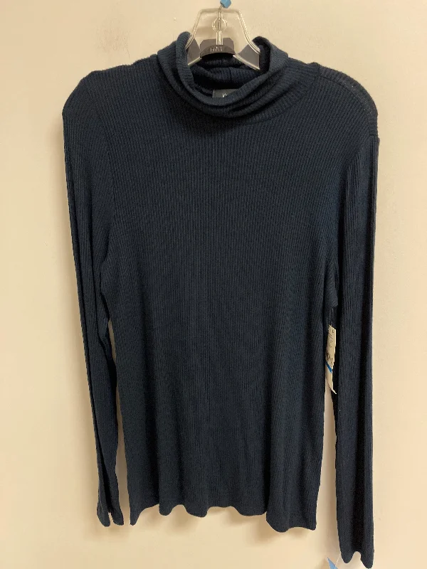 Exclusive Weekend Offers Inside Top Long Sleeve By Karen Kane In Navy, Size: Xl