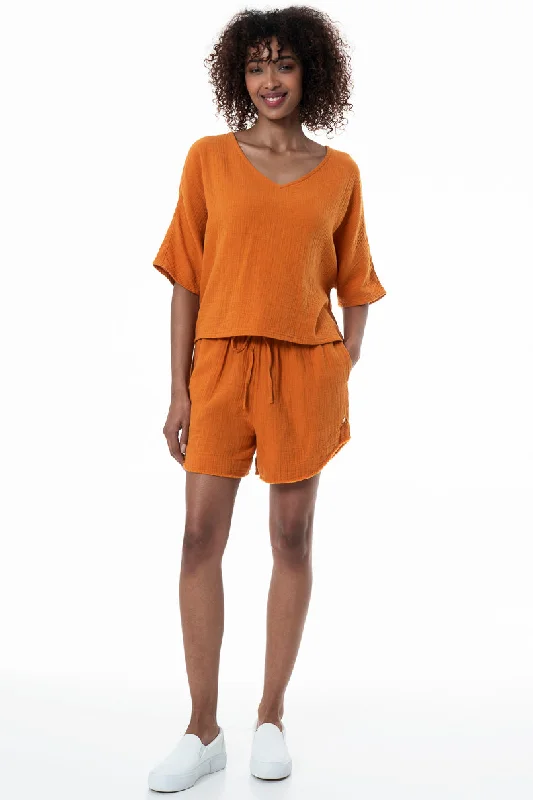 Weekend Discounts to Love Boxy Blouse _ 152237 _ Rust